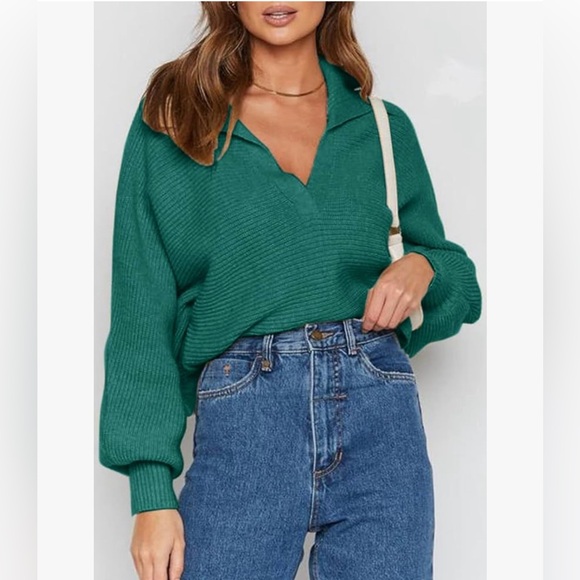 SO V-Neck Oversized Long Sleeved Sweater NWOT! Size Large - Picture 9 of 11